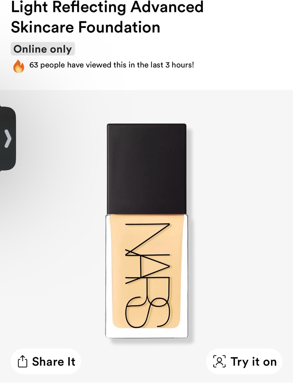 NARS Light Reflecting Foundation — Bruges light 3.75